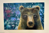 Image 3 of Original Painting on 36" x 24" Canvas "Wild Bear" by Sheila Cameron. Nevada City, CA Free US Ship...