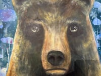 Image 4 of Original Painting on 36" x 24" Canvas "Wild Bear" by Sheila Cameron. Nevada City, CA Free US Ship...
