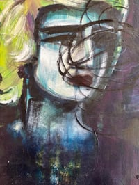 Image 4 of Original Painting  "Wild at Heart" by Sheila Cameron  16" x 16" on Cradled Birch Board