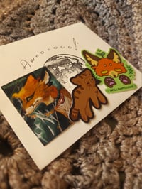 Image 1 of Pack of 3 stickers 🦊🐤🐈‍⬛