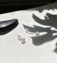 Image 1 of Rainbow moonstone orb earrings