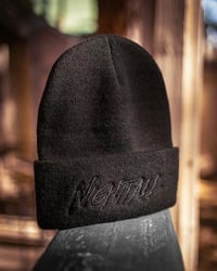 Image 1 of Black on Black Stitched Beanie