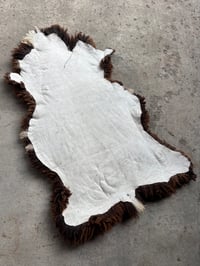 Image 3 of Brown and White Sheepskin Shearling Rug