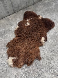 Image 2 of Brown and White Sheepskin Shearling Rug