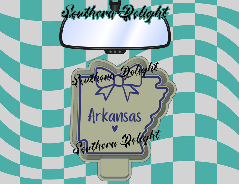 Image of Arkansas w/ bow Freshie Mold