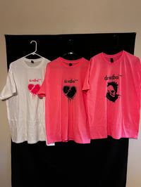 deadboi** pink Ts ( White T with pink heart + Black on pink)
