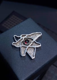 Image 1 of Silver "Fly" pendant- Garnet