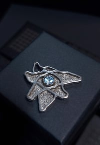 Image 1 of Silver "Fly" pendant- Sky blue topaz