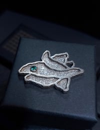 Image 1 of Silver "Shift" pendant- 0.29ct Emerald