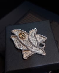 Image 2 of Silver "Shift" pendant- Yellow Zircon