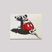Image 1 of Neal Hamburg Rat as Mickey Stencil Painting