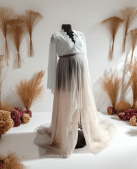 Image 1 of Maternity/non maternity photosession dress Juliette size S-M-L | pastel beige | off white