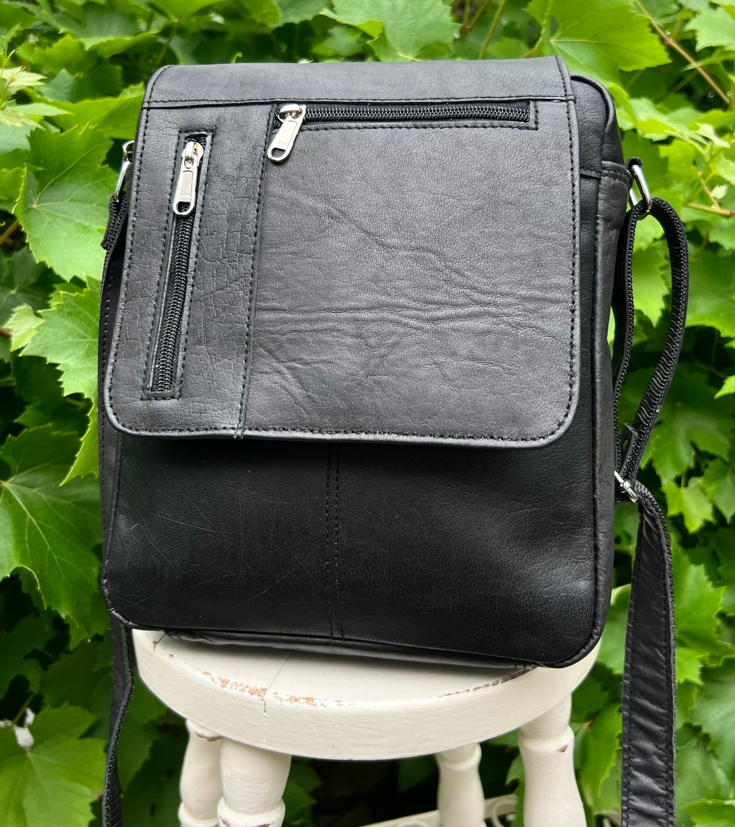 Image of 10.5”x9” - IPad-Size #9 - Black Buffalo Leather