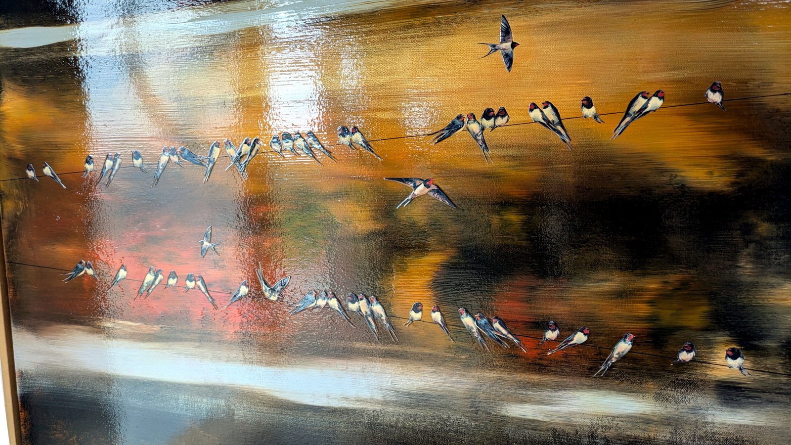 Original Canvas - Swallows - 40