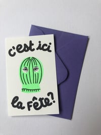 Image 1 of Mini carte C’est ici la fête ? ☝️