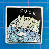 Image 2 of Cussing Cat in Bed Sticker