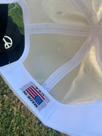 Image 3 of Peace Sign Hat White
