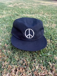 Image 1 of Peace Sign Hat Black