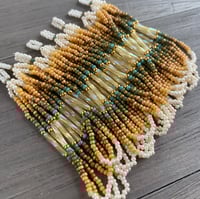 Image 2 of Early morning gardening - Yellow and olive beaded earrings