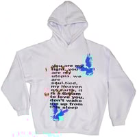 Image 1 of red/blue poem hoodie