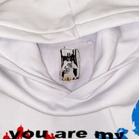 Image 3 of red/blue poem hoodie