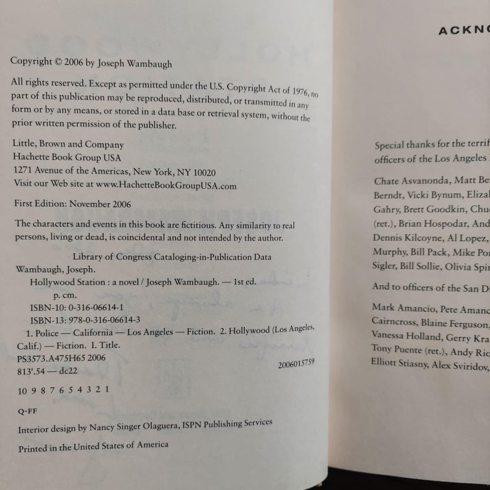 Hollywood Station, by Joseph Wambaugh - SIGNED