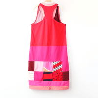 Image 1 of pinks adult S/M small medium patchwork courtneycourtney vneck racerback tank sleeveless dress