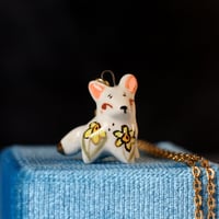 Floral Winter Fox Necklace