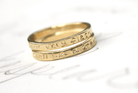Image 1 of 14k yellow gold walt whitman quote ring set by peacesofindigo