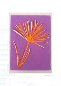 Image 2 of Orange Palm Fabric Print