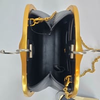 Image 8 of Donna Karan Lawrence Chain Clutch - Black/Gold