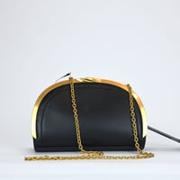 Image 1 of Donna Karan Lawrence Chain Clutch - Black/Gold