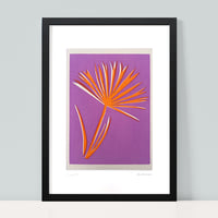 Image 1 of Orange Palm Fabric Print