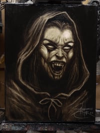Image 2 of "Vampire Woman" 11x14" Glow in the Dark Oil Sketch