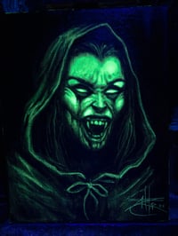 Image 1 of "Vampire Woman" 11x14" Glow in the Dark Oil Sketch