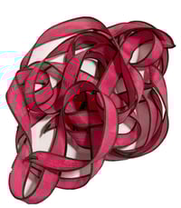 Image 2 of  1PC. WATERMELON 42" hand dyed wrist wrap bracelet silk ribbon/Yoga wrist wrap bracelet ribbon