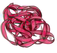 Image 3 of  1PC. WATERMELON 42" hand dyed wrist wrap bracelet silk ribbon/Yoga wrist wrap bracelet ribbon