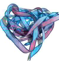 Image 4 of 1PC. COTTON CANDY 42" hand dyed wrist wrap bracelet silk ribbon//Yoga wrist wrap bracelet ribbon