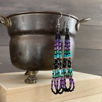 Image 2 of Midnight on the coast 2 - seed beaded earrings
