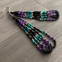 Image 1 of Midnight on the coast 2 - seed beaded earrings