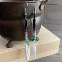 Image 2 of Midnight on the coast - Dentalium Shell earrings