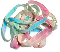 Image 2 of 1PC. SNOW CONE CANDY 42" hand dyed wrist wrap bracelet silk ribbon//Yoga wrist wrap bracelet ribbon
