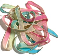Image 3 of 1PC. SNOW CONE CANDY 42" hand dyed wrist wrap bracelet silk ribbon//Yoga wrist wrap bracelet ribbon