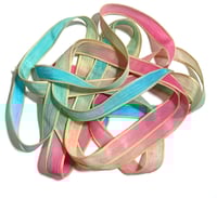 Image 4 of 1PC. SNOW CONE CANDY 42" hand dyed wrist wrap bracelet silk ribbon//Yoga wrist wrap bracelet ribbon