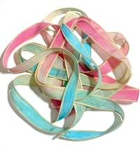 Image 1 of 1PC. SNOW CONE CANDY 42" hand dyed wrist wrap bracelet silk ribbon//Yoga wrist wrap bracelet ribbon
