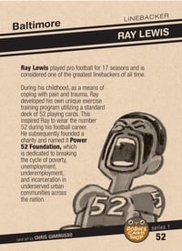 Image 2 of Series 1 Card #52 Ray Lewis