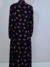 Image 3 of Vintage 90's Laura Ashley Dark Floral Button Down Shirt Maxi Dress (Size 12-14)
