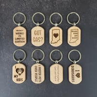 Image 1 of Engraved Wooden Keychains