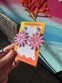 Image 2 of Pink golden gaze polymer clay earrings 