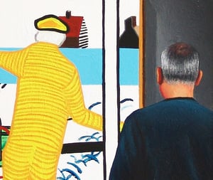 Image of Gele Man Met Karretje